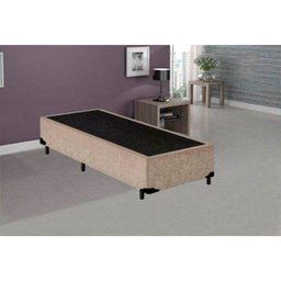 Base Box Solteiro Acolchões Suede Bege 40x88x188 - 3