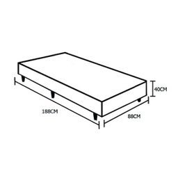 Base Box Solteiro Acolchões Suede Bege 40x88x188 - 4