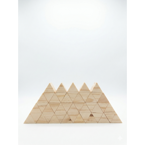 Kit 20 Peças Triângulo Madeira Artesanato 4cmx4cmx4cm Pinus Lixado