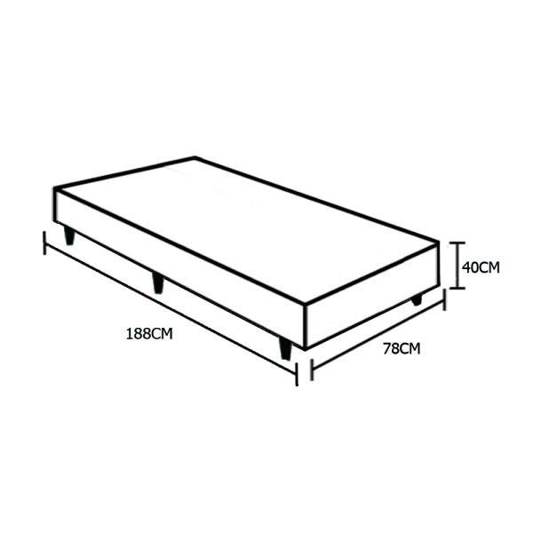 Base Box Solteiro Acolchões Sintético Preto 40x78x188 - 3