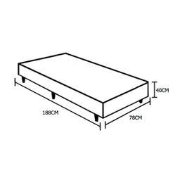 Base Box Solteiro Acolchões Suede Bege 40x78x188 - 4