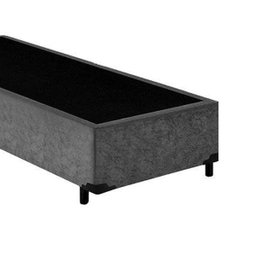 Base Box Solteiro Acolchões Suede Cinza 40x78x188 - 2