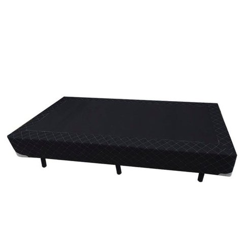 Base Box Solteirão Acolchões Poliéster Preto 40x96x203