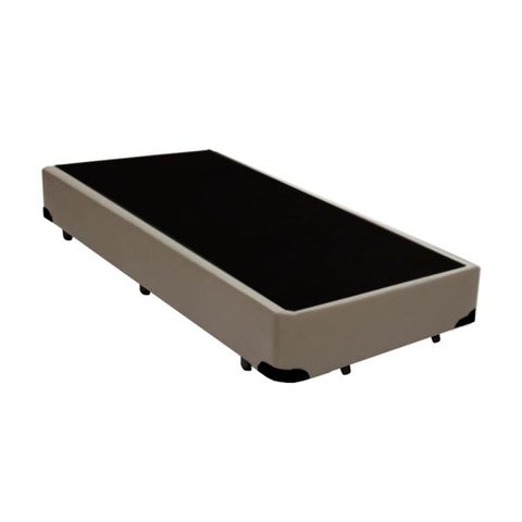 Base Box Solteirão Acolchões Sintético Bege 40x96x203