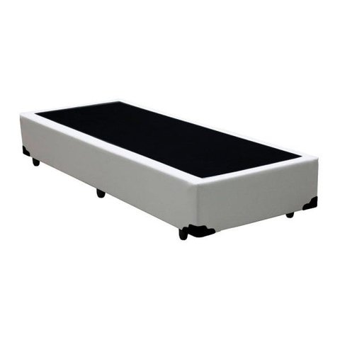 Base Box Solteirão Acolchões Sintético Branco 40x96x203