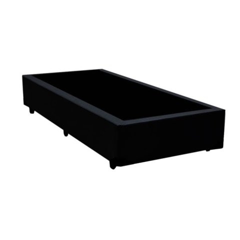 Base Box Solteirão Acolchões Sintético Preto 40x96x203