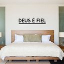 Ver imagem 4 de Adesivo Salmo Deus é Fiel Decoração Cabeceira Quarto Sala