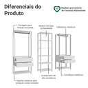 Ver imagem 5 de Guarda-Roupa Closet Modulado 4 Gavetas 199 cm Valencia Madesa