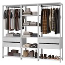 Ver imagem 3 de Guarda-roupa Closet Modulado 4 Gavetas 199 Cm Valencia Madesa