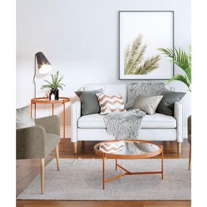 Mesa de Centro Ambiente Aqua Pequena com Espelho Cobre - Imcal