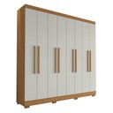 Ver imagem 1 de Guarda Roupa Casal Porto 8 Portas 4 Gavetas Freijó Baunilha - Aramóveis