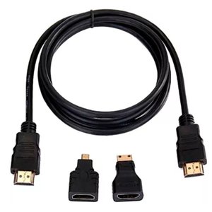 Cabo Hdmi 1.5m com Adaptadores Micro e Mini Hdtv 3 em 1