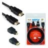 Cabo Hdmi 1.5m com Adaptadores Micro e Mini Hdtv 3 em 1 - 2