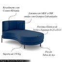 Ver imagem 3 de Sofá Chaise Lado Direito Downey Sala de Estar Veludo Azul G15 - Gran Belo