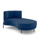 Ver imagem 2 de Sofá Chaise Lado Direito Downey Sala de Estar Veludo Azul G15 - Gran Belo