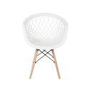 Ver imagem 3 de Kit 2 Cadeiras Web Dsw Ergonômica Apoio de Braço Base Madeira Sala Cozinha Jantar - Lamobilia