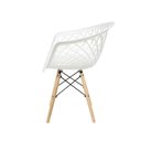 Ver imagem 4 de Kit 2 Cadeiras Web Dsw Ergonômica Apoio de Braço Base Madeira Sala Cozinha Jantar - Lamobilia