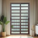 Ver imagem 2 de Porta Correr c/Trav.2F.Móv.210x150 Elite c/Fecho Aut.V.Lis.Marrom Corten Brimak