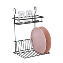 Ver imagem 2 de Suporte para Louças Suspenso Escorredor barra de Cozinha:Preto Fosco