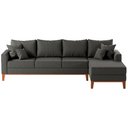 Ver imagem 4 de Sofá Beny com Chaise Direita, 2,60x1,40m, 4 Lugares, Linho, Base em Madeira.