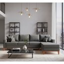 Ver imagem 1 de Sofá Beny com Chaise Direita, 2,60x1,40m, 4 Lugares, Linho, Base em Madeira.