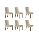 Ver imagem 1 de Cadeira Sala de Jantar Dakota Kit 6 Un Naturalle/suede Creme - Rufato