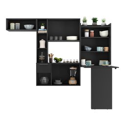 Cozinha Compacta com Mesa Dobrável Mp2009 Sofia Multimóveis Preta - 5