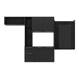 Cozinha Compacta com Mesa Dobrável Mp2009 Sofia Multimóveis Preta - 6