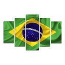 Ver imagem 1 de Quadro 5 Peças Brasil Escritório Decorativo Bandeira Sala