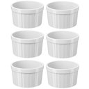 Ver imagem 1 de 6 Ramequins Brancos Canelados 150ml Tigelas Médias 8cm Uno Coza em Plástico