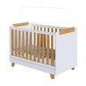 Berço Americano 4 em 1 Pingo Mini Cama Mdf Bebê e Cia - Branco com Amêndoa - 1