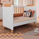 Ver imagem 7 de Berço Americano 4 em 1 Pingo Mini Cama Mdf Bebê e Cia - Branco com Amêndoa