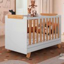 Ver imagem 2 de Berço Americano 4 em 1 Pingo Mini Cama MDF Bebê e Cia - Branco com Amêndoa