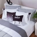 Ver imagem 2 de Kit Edredom Linho Colorful Casal King 5 Peças 100% Poliéster - Cinza