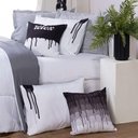 Ver imagem 5 de Kit Edredom Linho Colorful Casal King 5 Peças 100% Poliéster - Cinza