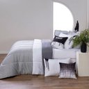 Ver imagem 4 de Kit Edredom Linho Colorful Casal King 5 Peças 100% Poliéster - Cinza