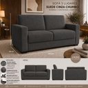 Ver mais imagens de Sofá Namoradeira 3 Lugares 200cm Cinza Suede Online Confort