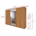 Ver imagem 4 de Guarda Roupa Easy Space 6 Portas C/ Espelho Amendoa Clean