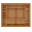 Ver imagem 3 de Guarda Roupa Easy Space 6 Portas C/ Espelho Amendoa Clean