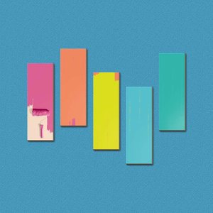 Paleta de Cores Suave - Quadros ou Placas Modulares com 5 Peças