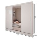 Ver imagem 4 de Guarda-roupa Casal Colie 3 Portas 3 Gavetas com Espelho Branco - Panorama Móveis