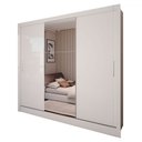 Ver imagem 3 de Guarda-roupa Casal Colie 3 Portas 3 Gavetas com Espelho Branco - Panorama Móveis
