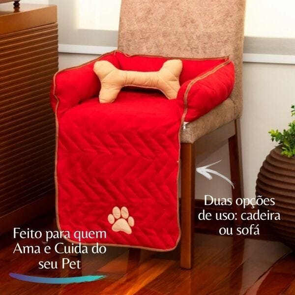 Protetor Sofá PetCachorro e Gato Mascote Pequeno - Vermelho - 3