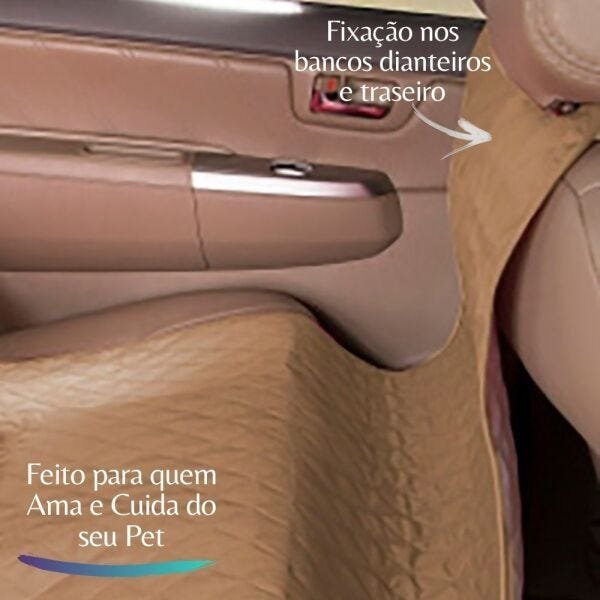 Protetor Carpet Banco Traseiro Carro Impermeável Animais - Avelã - 3