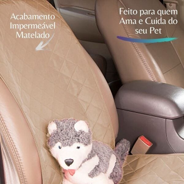 Protetor Carpet Banco Frente Carro Impermeável Animais - Avelã - 2
