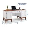 Escrivaninha Hannover com 2 Portas e 2 Gavetas Divisor de Ambiente 60813 Linz Moveis - Branco/imbuia - 7