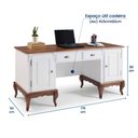 Ver imagem 7 de Escrivaninha Hannover com 2 Portas e 2 Gavetas Divisor de Ambiente 60813 Linz Moveis - Branco/imbuia