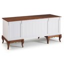 Ver imagem 3 de Escrivaninha Hannover com 2 Portas e 2 Gavetas Divisor de Ambiente 60813 Linz Moveis - Branco/imbuia