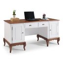 Ver imagem 2 de Escrivaninha Hannover com 2 Portas e 2 Gavetas Divisor de Ambiente 60813 Linz Moveis - Branco/imbuia