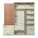 Ver imagem 4 de Guarda Roupa 2 Portas de Correr e Cômoda 100% MDF Americano Fancy Off White/Areia/Wood